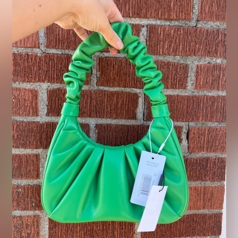 JW PEI Green Gathered Handle Shoulder Bag